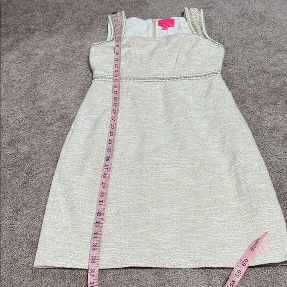 Lilly Pulitzer Dana Shift Dress in Gold Metallic Resort Boucle - Picture 11 of 11